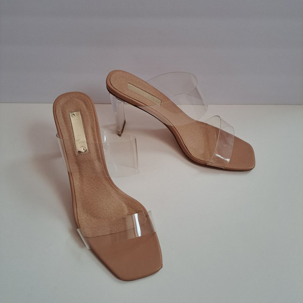 Billini Women's Salma Nude Clear Shoes Heels Size 8